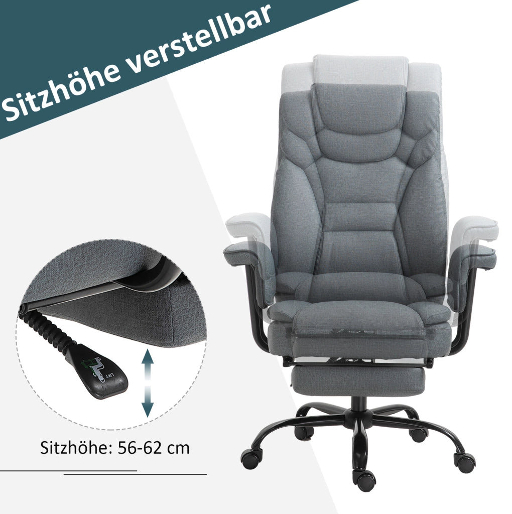 Sedia da ufficio ergonomica reclinabile grigia