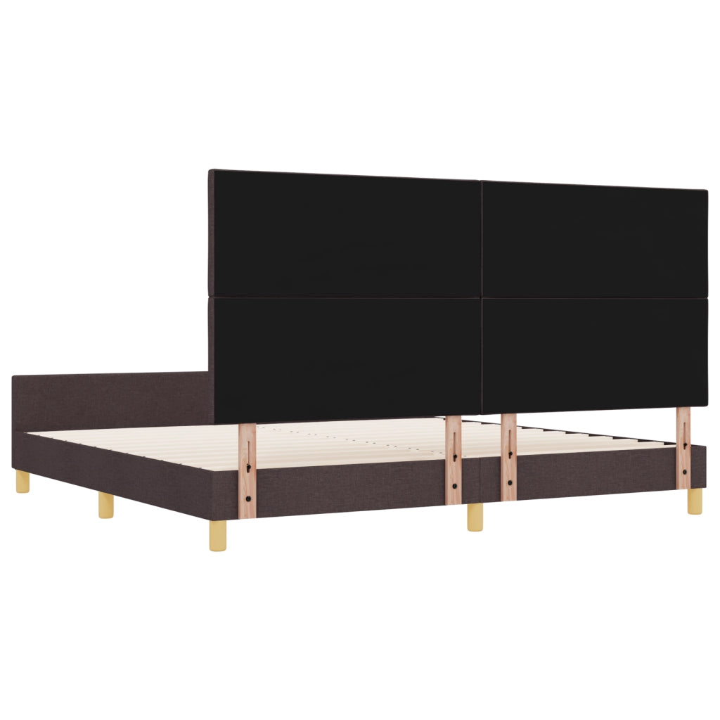 Rete letto  in marrone scuro, 200x200 cm, tessuto