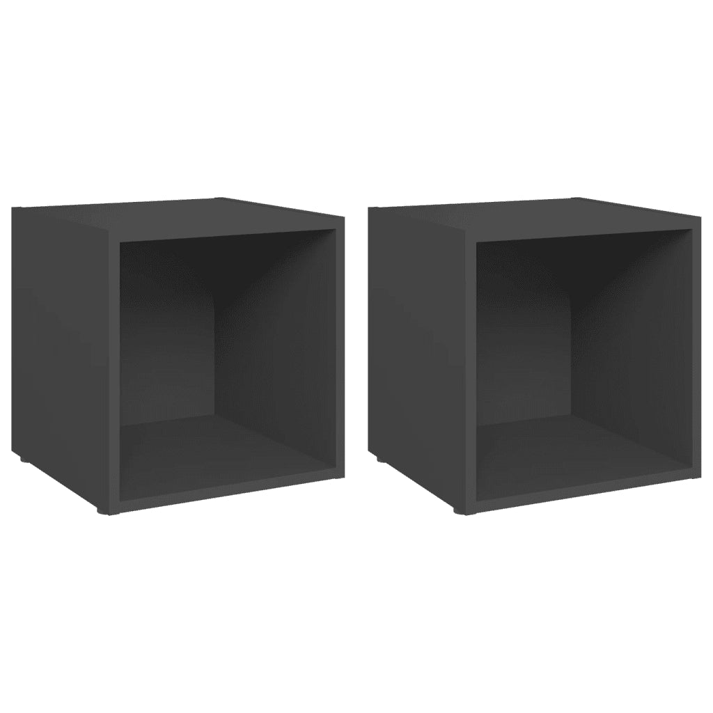 Mobili Porta TV 2 pz Grigi 37x35x37 cm in Legno Multistrato 805505