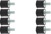 Supporti in gomma Antivibrazione Silentblock per Bagni Auto - Set da 8 pezzi con M3 M5 M6.