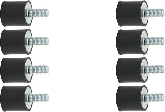 Supporti in gomma Antivibrazione Silentblock per Bagni Auto - Set da 8 pezzi con M3 M5 M6.