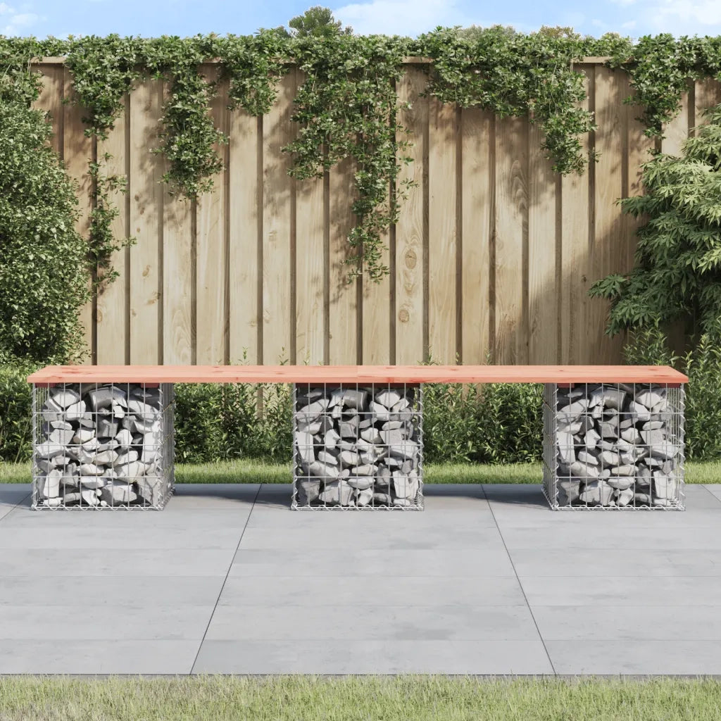 Panca da Giardino Design Gabbione 203x44x42 cm Massello Douglas 834342