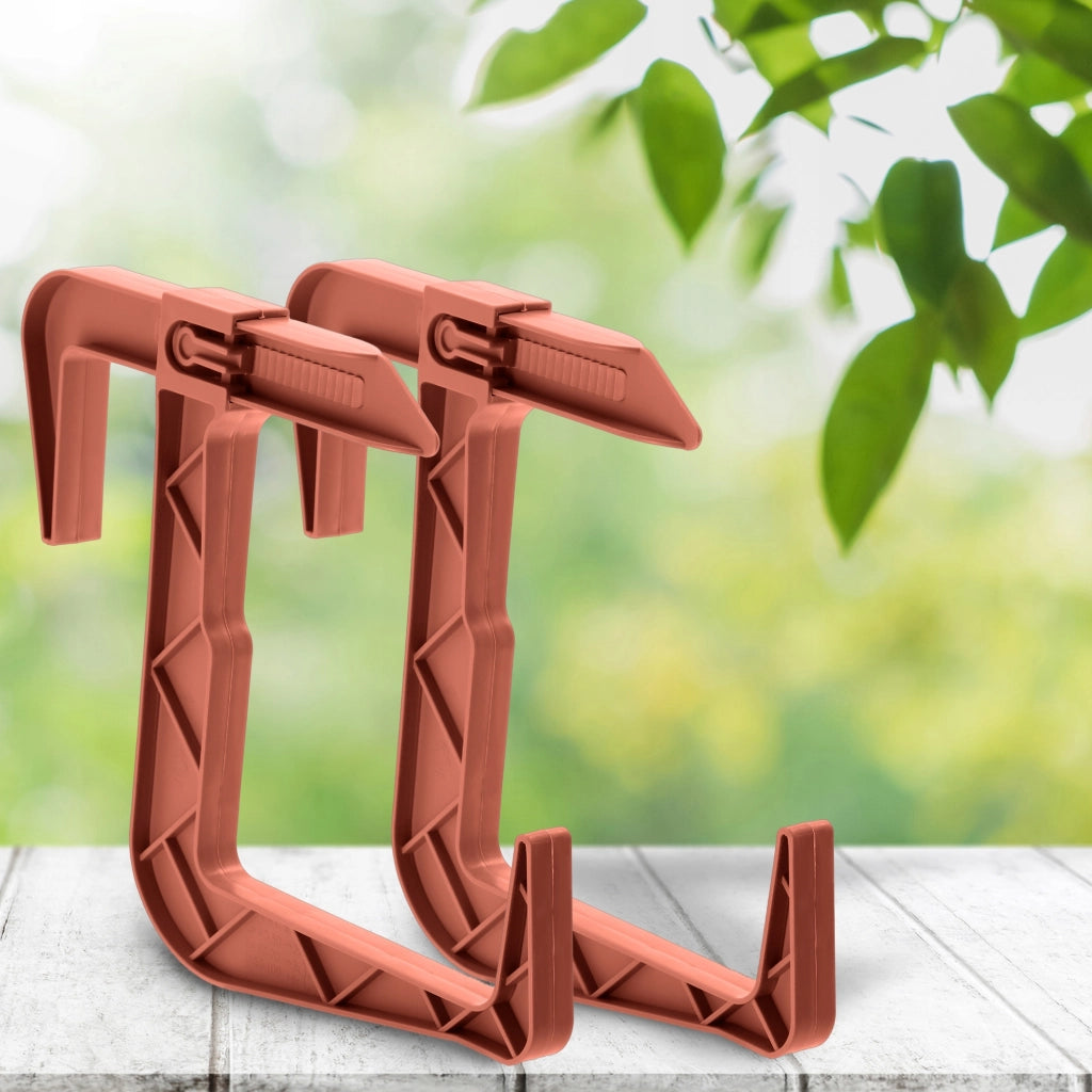 Set di 2 ganci appendiabiti KADAX per vasi da fiori, fioriere da balcone e ringhiere.