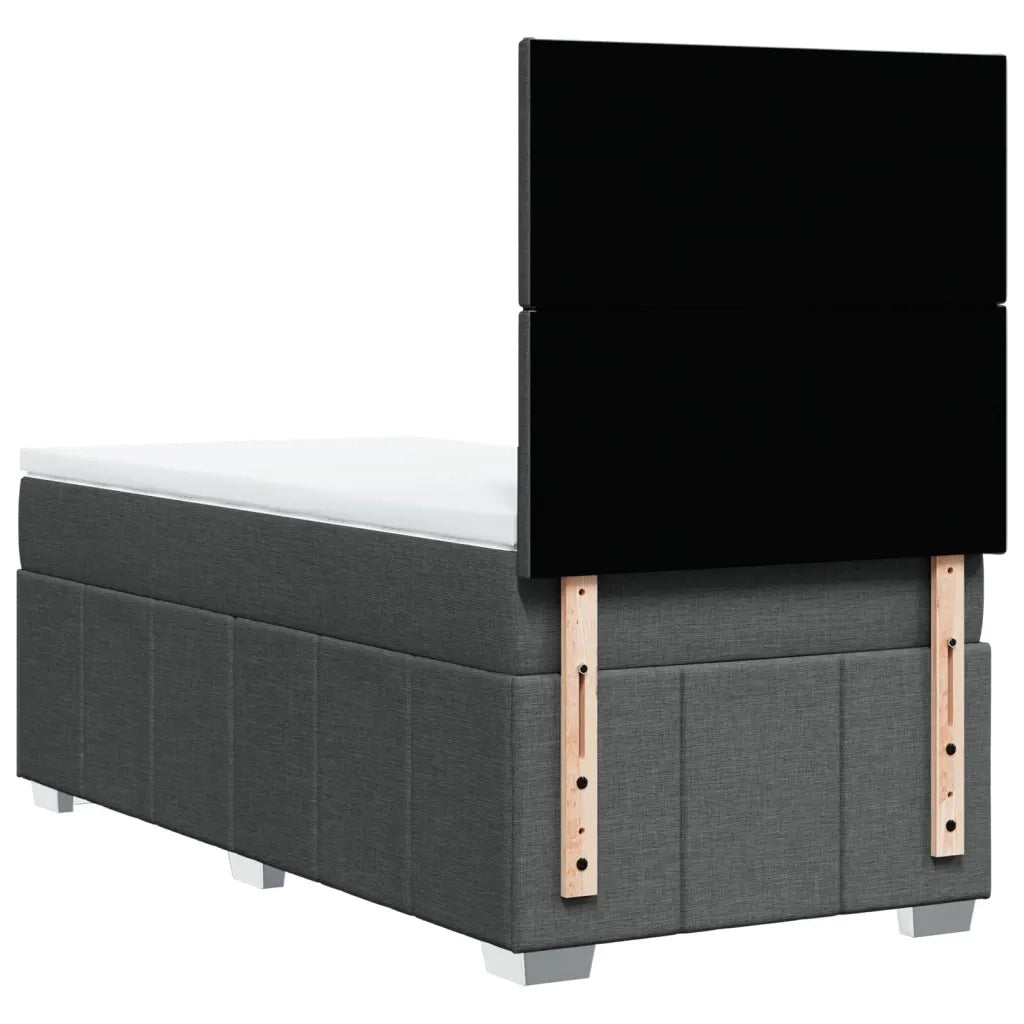Giroletto a Molle con Materasso Grigio Scuro 100x200 cm Tessuto 3293873