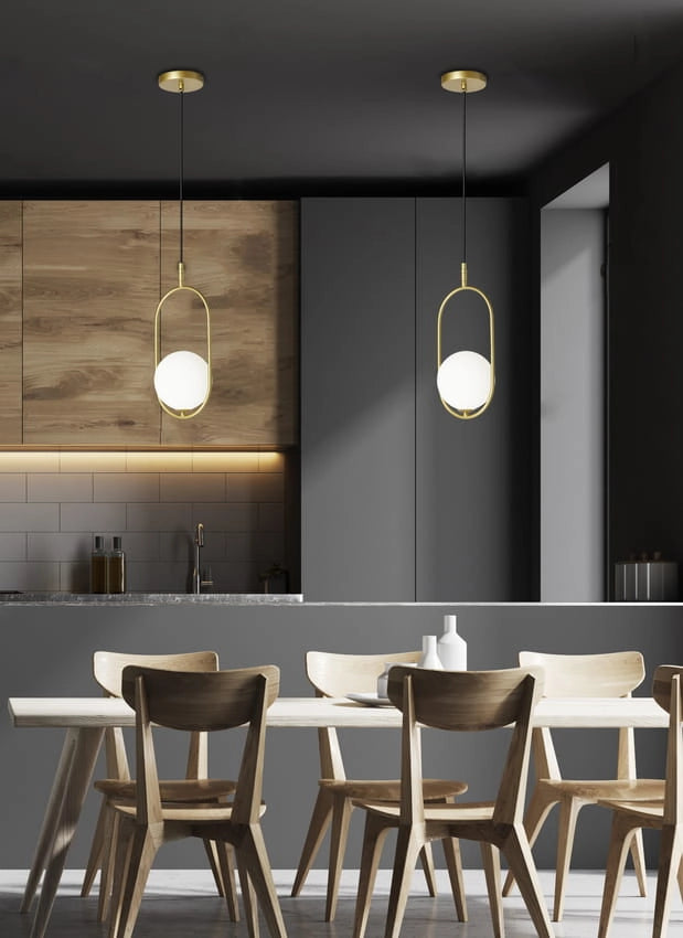Lampada a sospensione Cordel 1 Candellux ottone G9