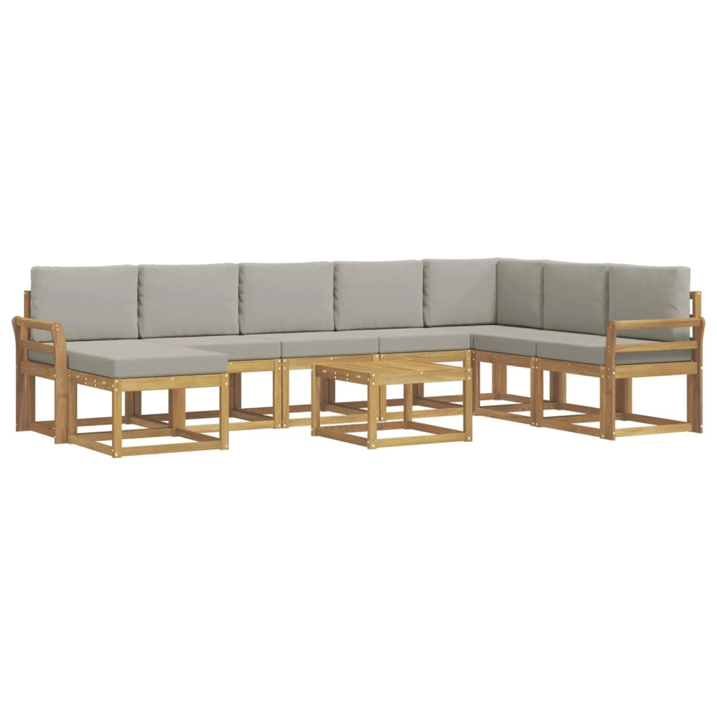 Set di divani da esterno 9 pcs Bianco e Grigio Chiaro 3388085