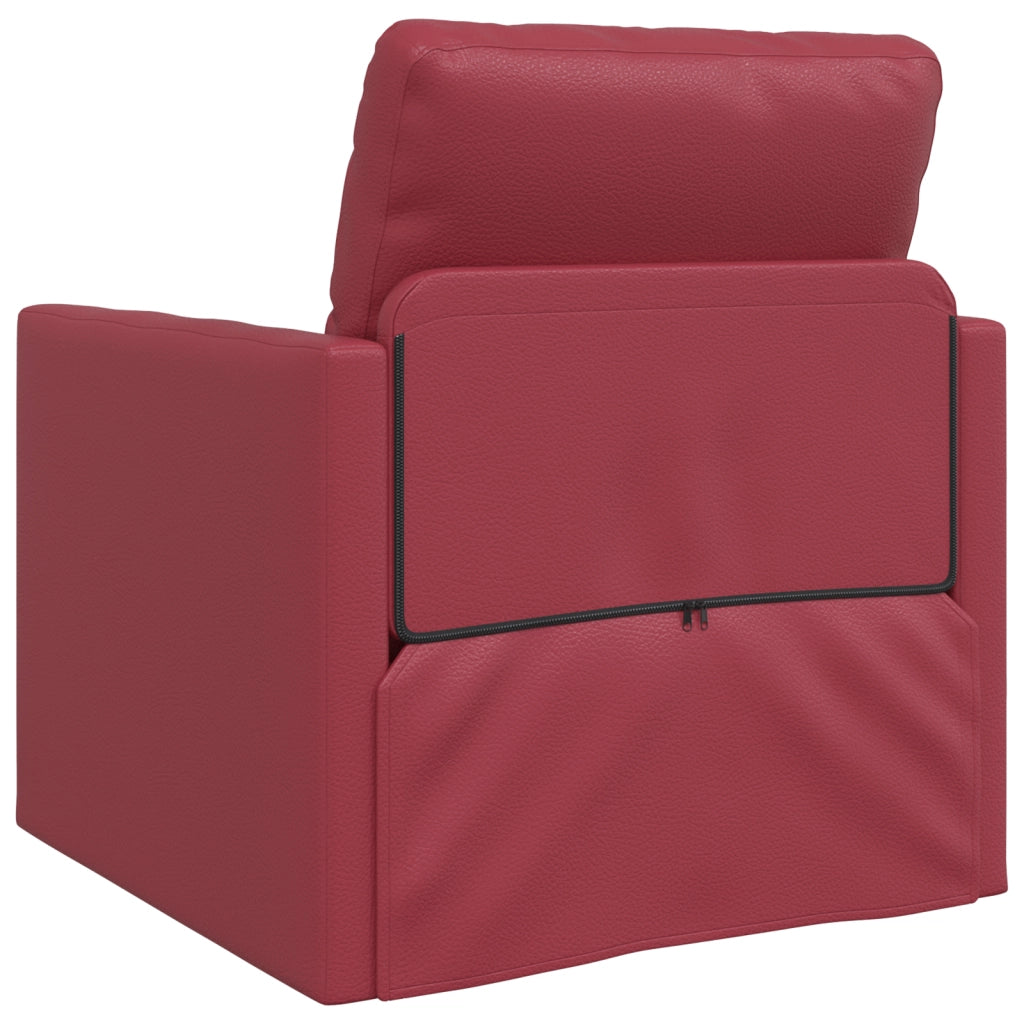 Divano Letto 2-in-1 Rosso Borgogna 74x77x81 cm Ecopelle