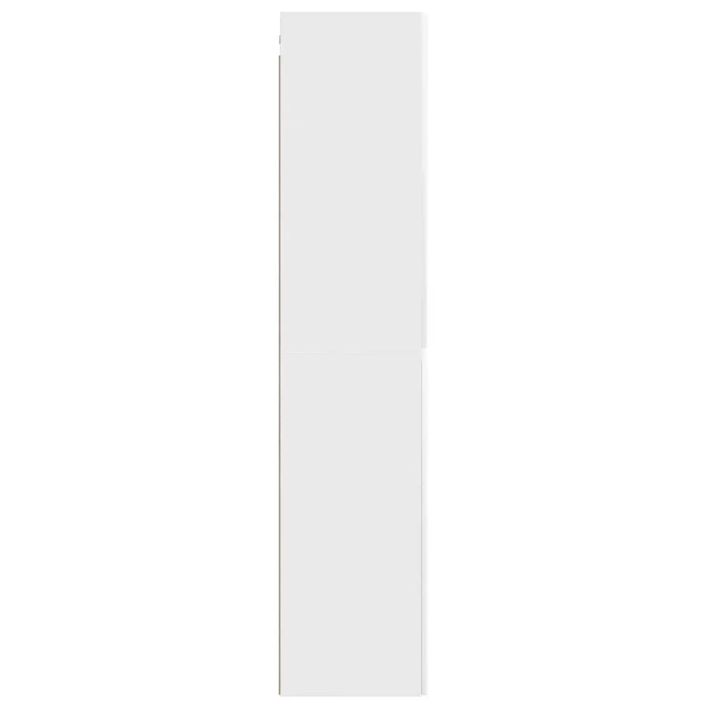 Mobiletto da Bagno a Muro Bianco Lucido 33 x 34,5 x 160 cm