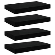 4 pz Scaffali a Parete | Ripiano a parete | Mensole a Parete Neri 40x23x3,8 cm in MDF