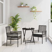 Set Bistro da Giardino 3 pcs Nero polyrattan 3334962