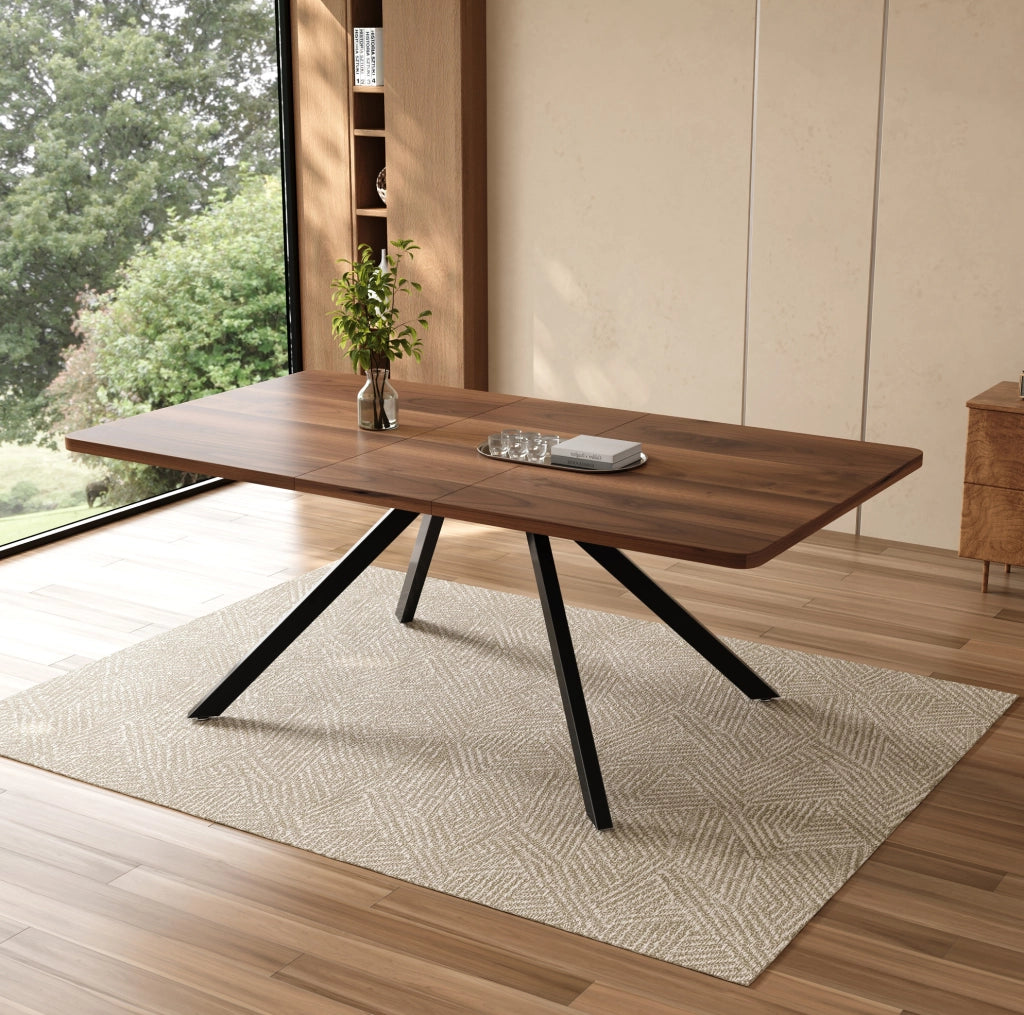 TAVOLO DA PRANZO ALLUNGABILE 160/200/240 x 90 cm MDF Noce per 6-10 persone