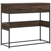 Tavolo Consolle | Tavolo d'Ingresso Rovere Marrone 90x35x80 cm Legno Multistrato
