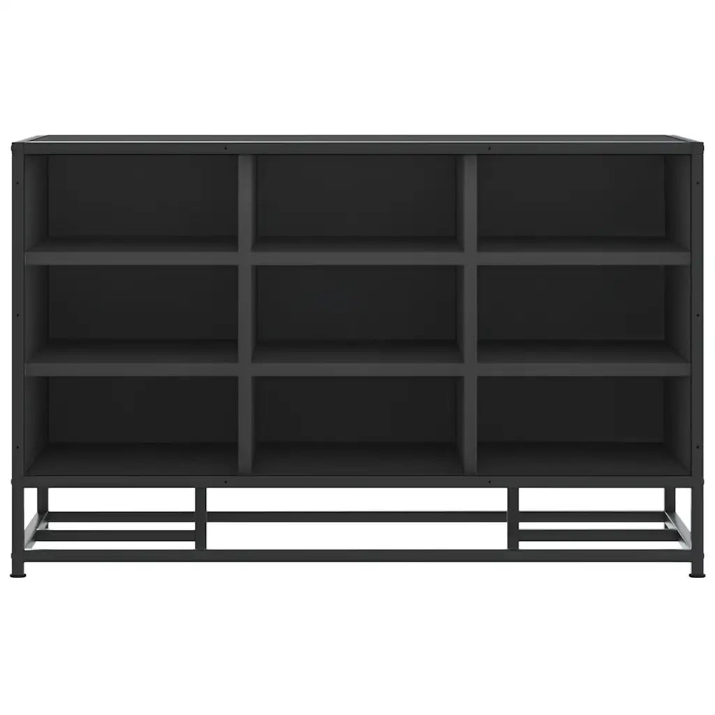 Scarpiera Nera 84x40x53,5 cm in Truciolato e Metallo 849229
