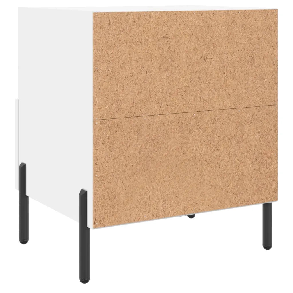 Set di 2 Comodini | Armadio da Notte | Mobiletto da notte Bianchi 40x35x47,5 cm in Legno Multistrato