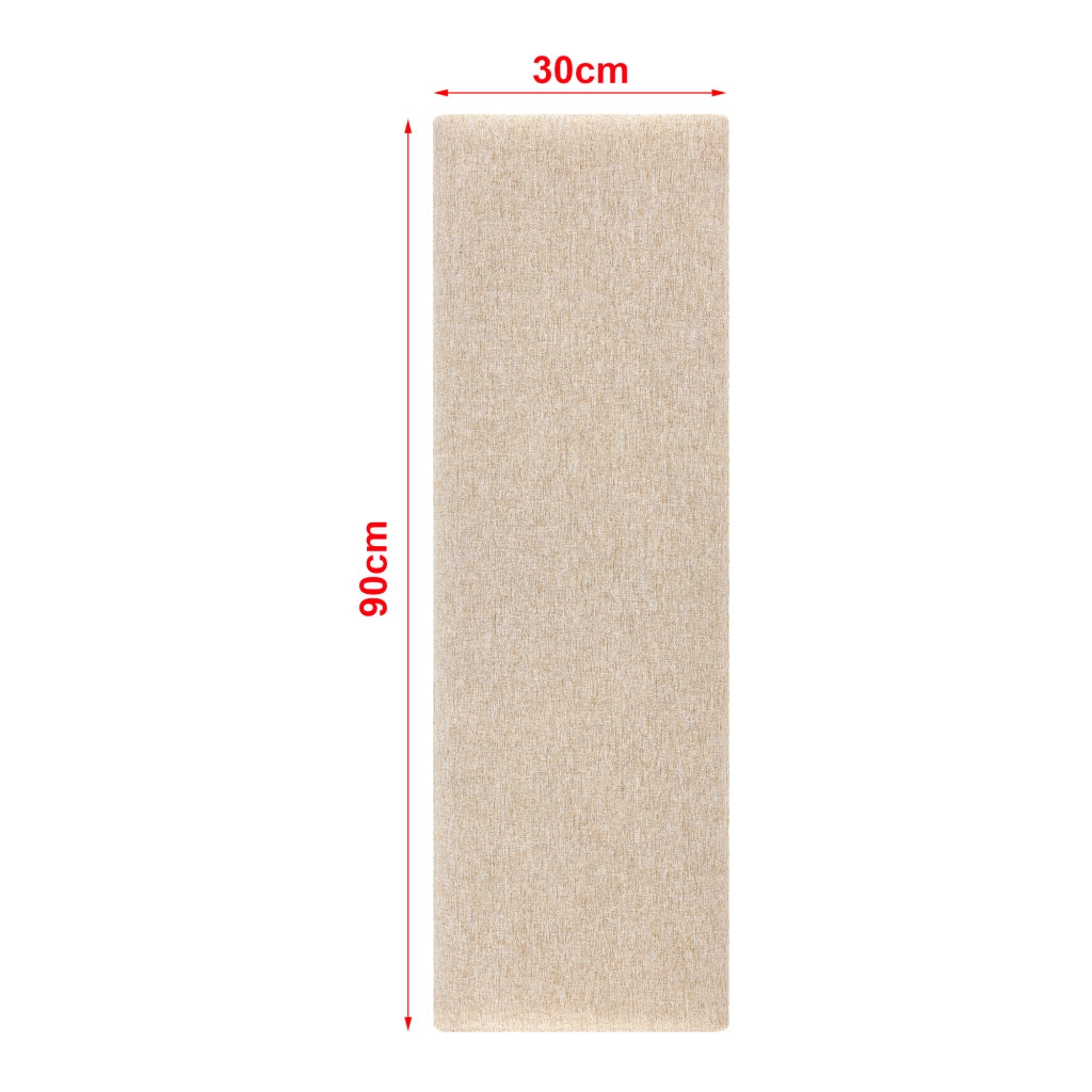 Set Carpino di 2 Pannelli Murali Imbottiti Rivestiti in Tessuto Beige 90x30 cm [neu.haus]