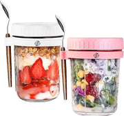 Set di Overnight Oats in Bicchieri di Mason per Muesli di Avena