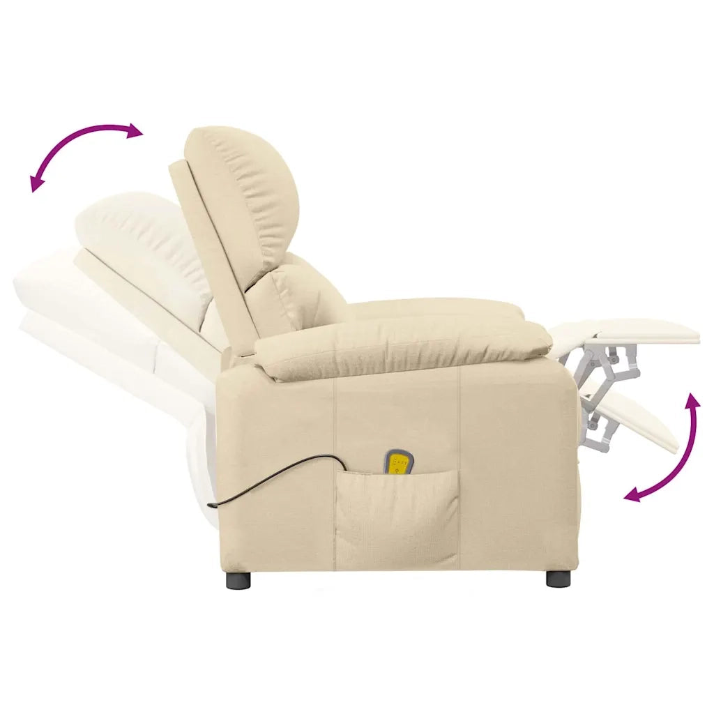 Divano Sedia-Poltrona Massaggiante Crema in Tessuto 492791