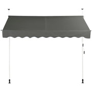 Tenda da sole retrattile manuale 250 x 125 cm regolabile 200-300 cm grigio alluminio stile moderno e pratico 20_0010430