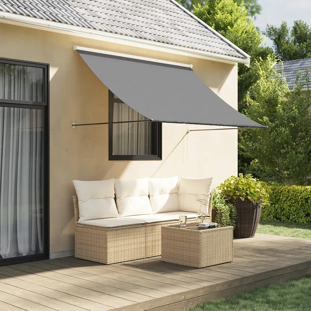 Tenda da Sole Retrattile Antracite 250x150 cm Tessuto e Acciaio 368753