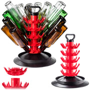 KADAX Portabottiglie modulare con scolapiatti per 50 bottiglie, grande, rosso