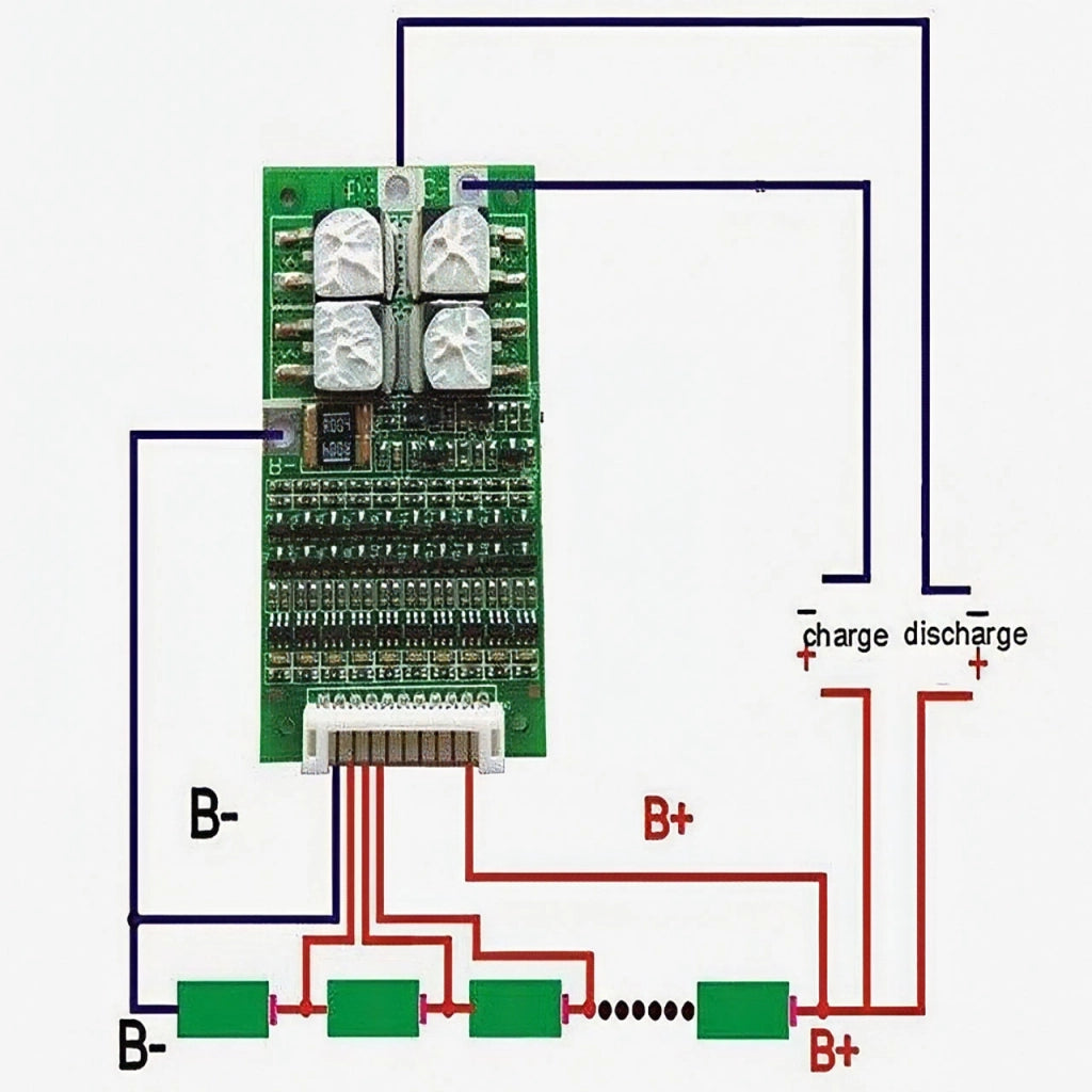 Modulo BMS 10S 36V/42V 30A con Bilanciatore e Sensore NTC | Compatibile con Batterie Li-Ion 18650