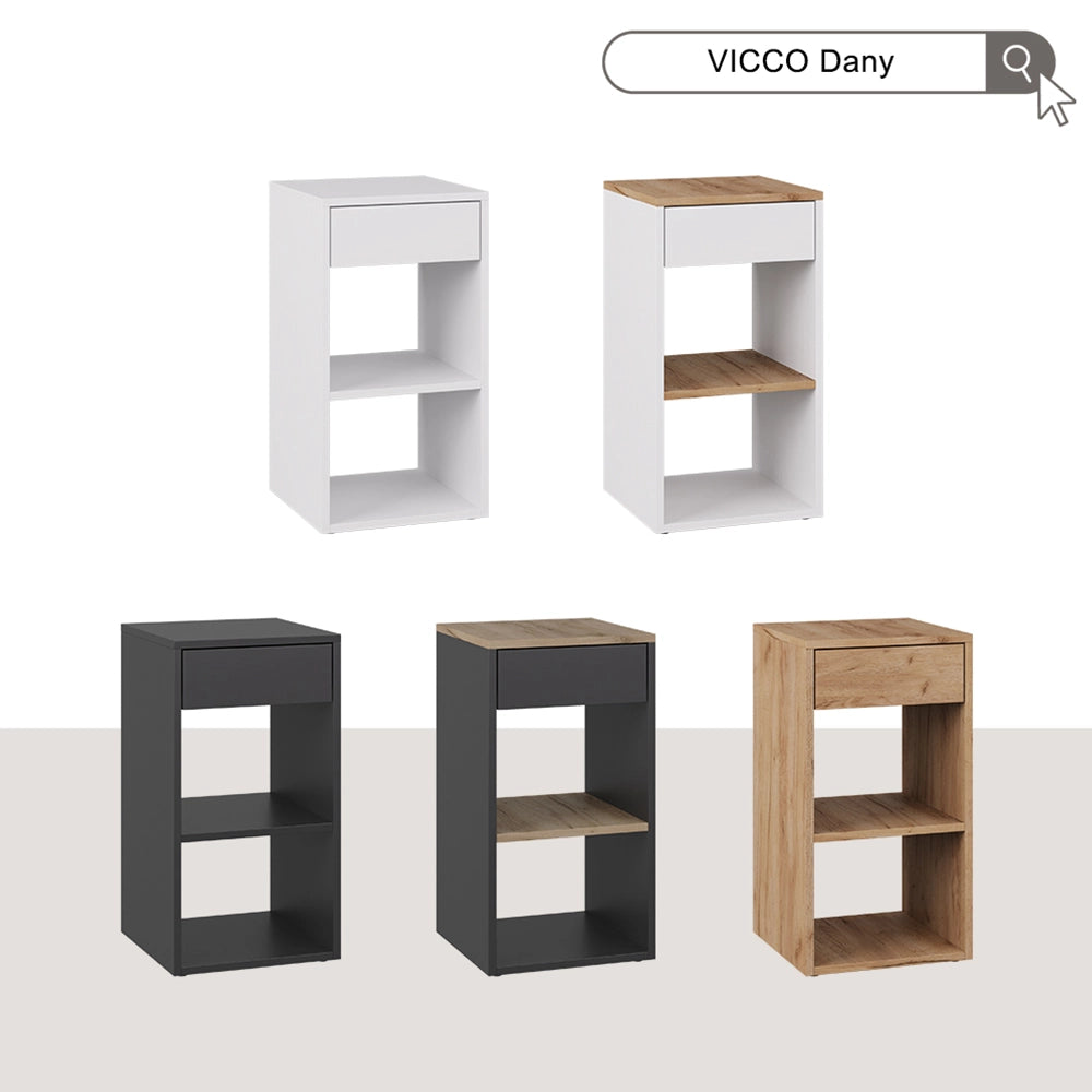 Vicco Comodino Bianco Set di 2