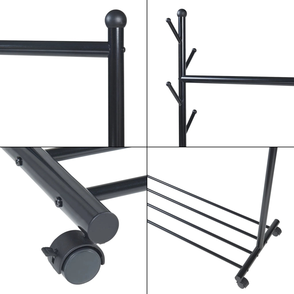 Appendiabiti appendiabiti appendiabiti armadio aperto 170 x 105 x 43 cm nero 03_0010302