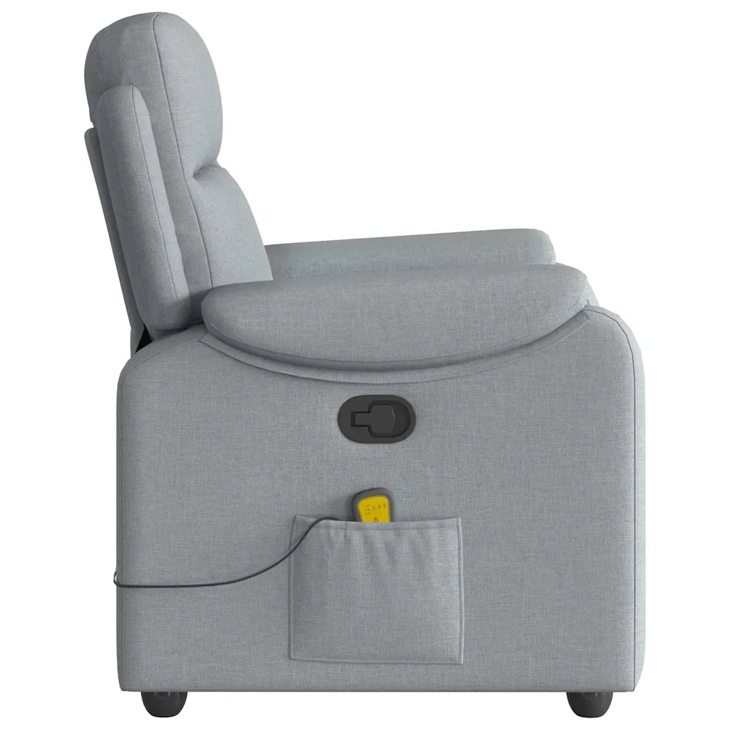 Poltrona Massaggiante Reclinabile Grigio Chiaro in Tessuto 4015690