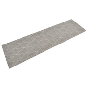 Tappetino da cucina lavabile con stampa a rombi 150 x 45 cm antiscivolo morbido design contemporaneo in velluto grigio 02_0046056