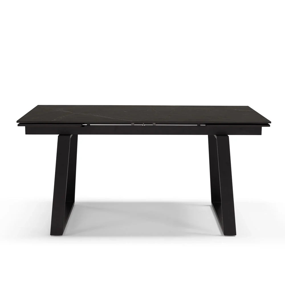 Tavolo allungabile da pranzo Pietra Nera 160x90 modello ATLAS fino a 240 CM per sala da pranzo, cucina e soggiorno, design moderno con top in grès ceramico