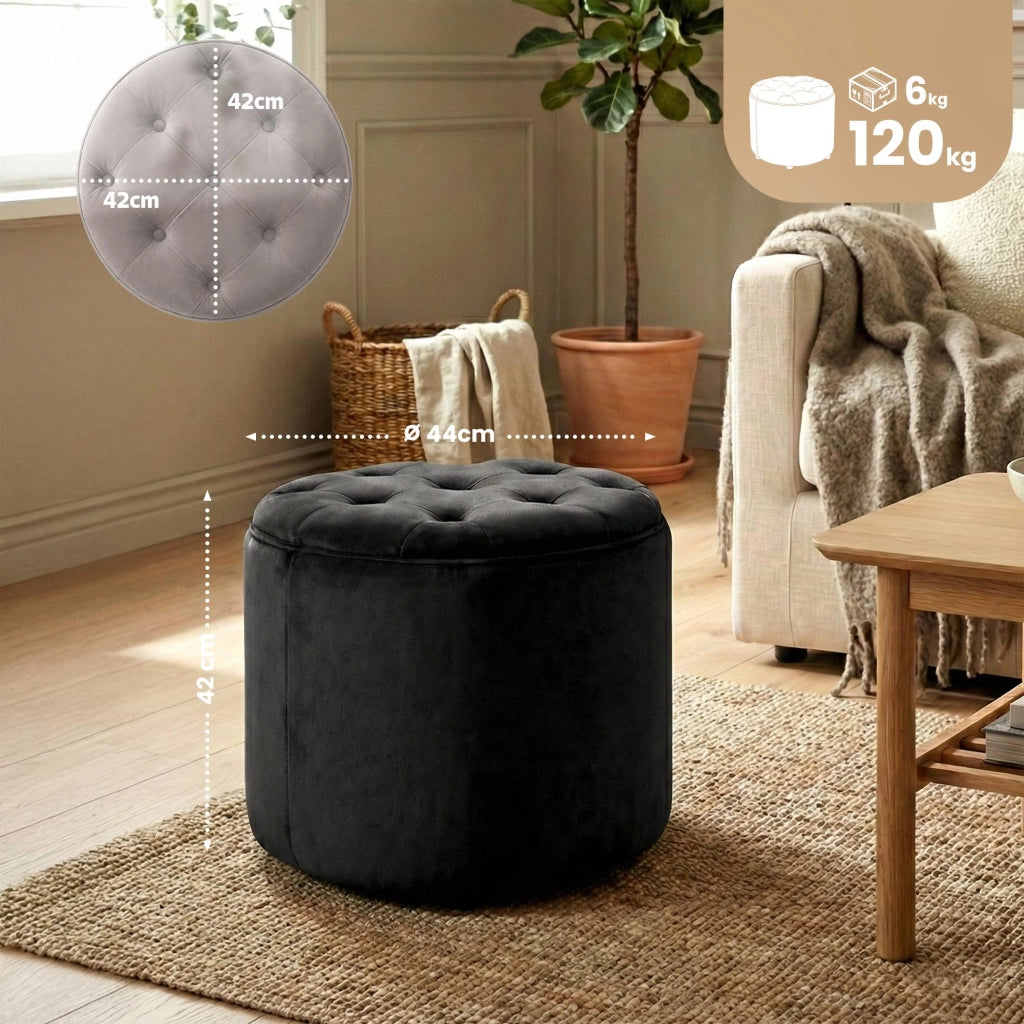 Pouf Contenitore Pantin In Velluto nero