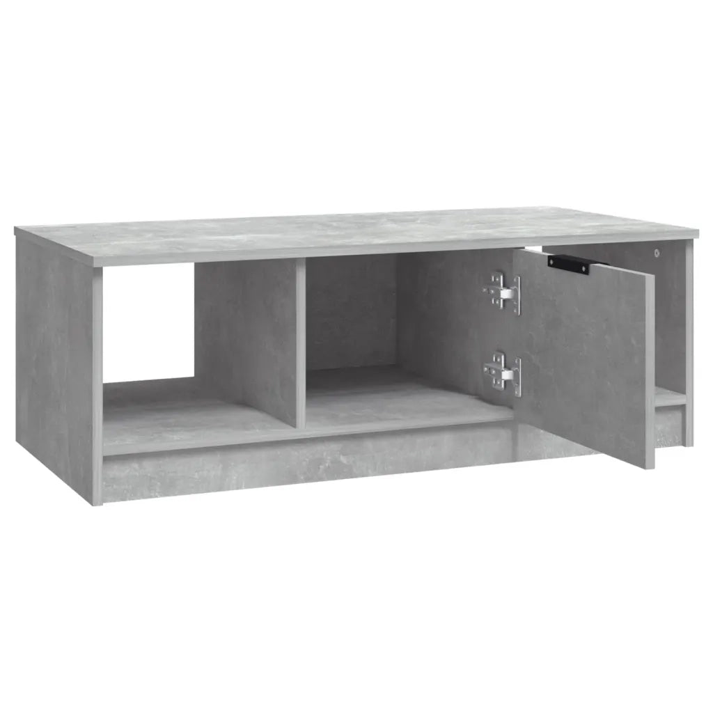 Tavolino Salotto-Tavolino da soggiorno-Tavolo Grigio Cemento 102x50x36 cm Legno Multistrato 315683