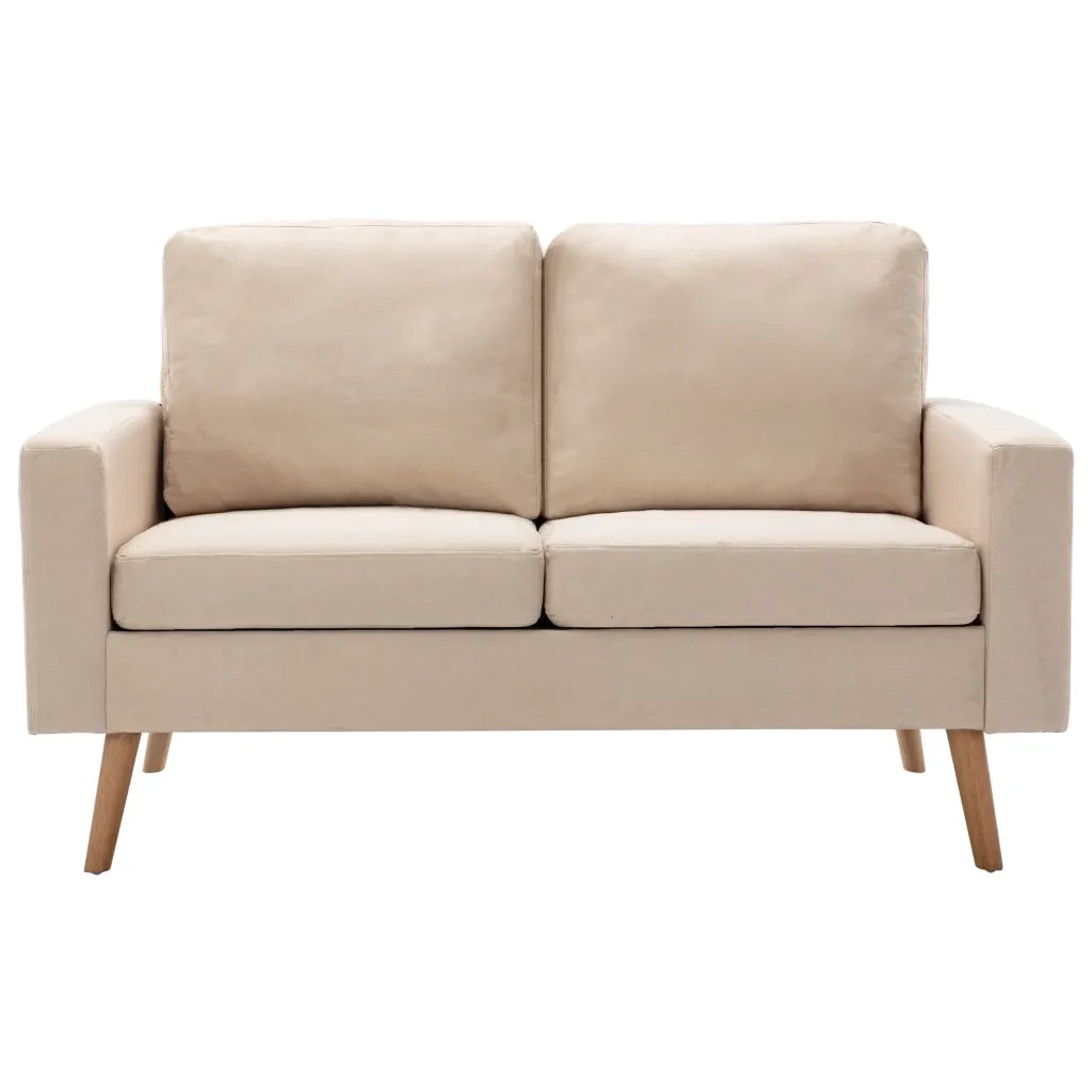 Divano a 2 Posti-Sofa 2 Posti Crema in Tessuto