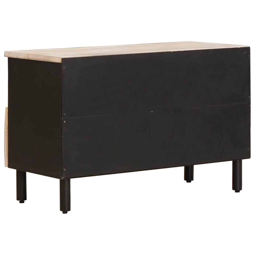 Mobile porta TV rettangolare moderno con cassetti e ripiani 70 x 33 x 46 cm in legno di mango bianco 02_0057765