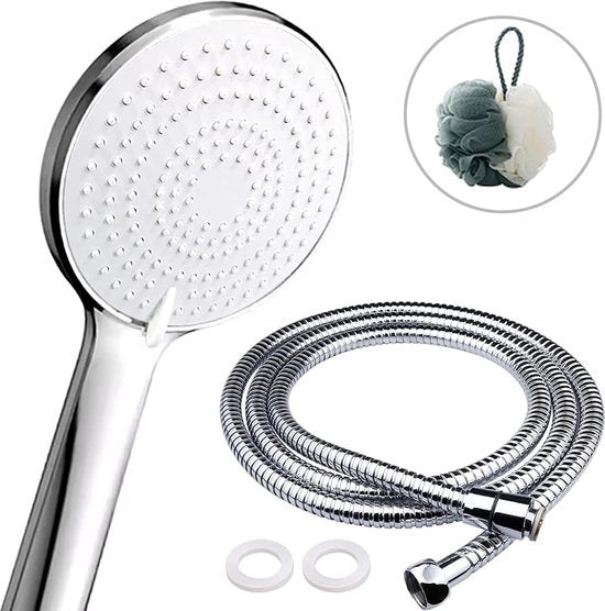 Douchekop universale con tubo di 1,5 m, con sistema di risparmio d'acqua, set di doccia premium