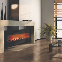 Camino Elettrico da Parete 55x182,2x14 cm Effetto Fiamma 1500W Elit