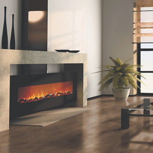 Camino Elettrico da Parete 55x182,2x14 cm Effetto Fiamma 1500W Elit