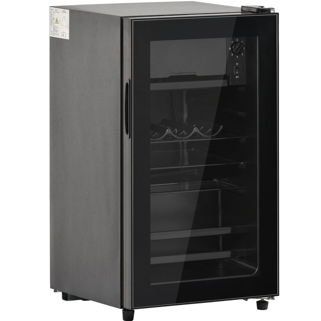 Mini frigorifero 76 L con congelatore 6 L; LED e 4 ripiani regolabili; nero