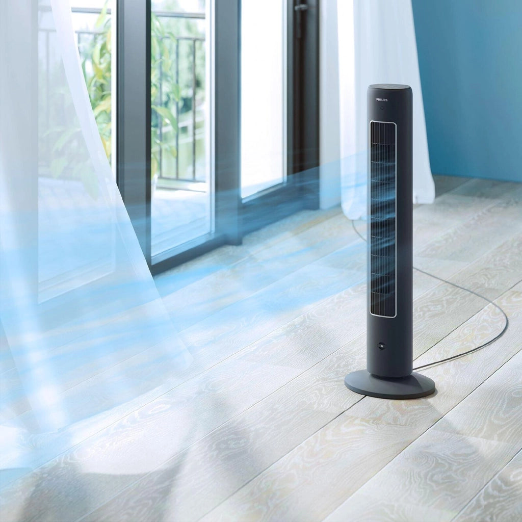 Philips CX5535-11 Serie 5000 Ventilatore a Torre 40W 2230 m³-h 28dB Telecomando Timer Aromaterapia colore Grigio