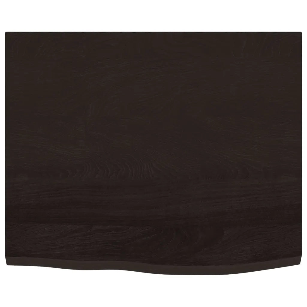 Ripiano Muro Marrone Scuro 60x50x2 cm Massello Rovere Trattato 363770