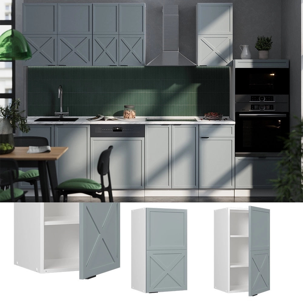 Pensile da cucina Fame-Line Blu-grigio chiaro/Bianco 40 cm Vicco