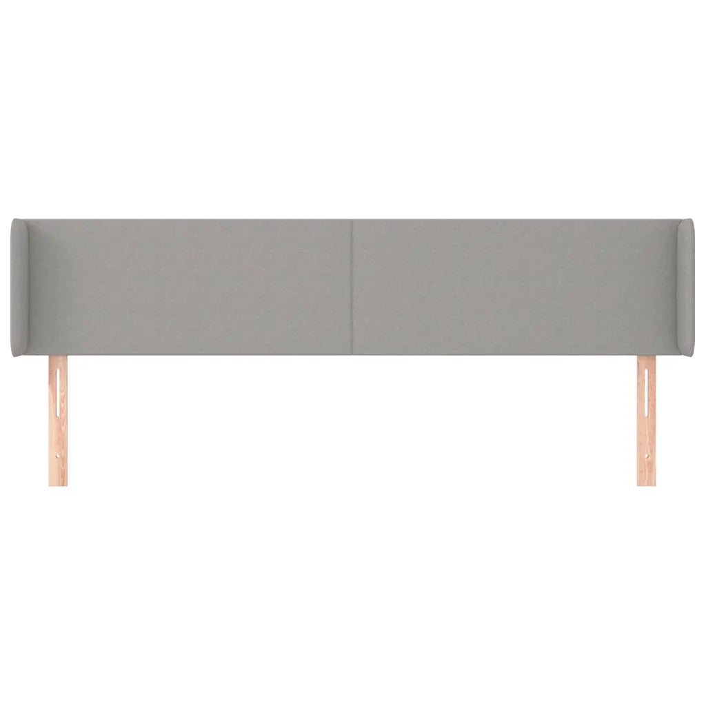 Testiera ad Orecchio Grigio Chiaro 183x16x78/88 cm in Tessuto