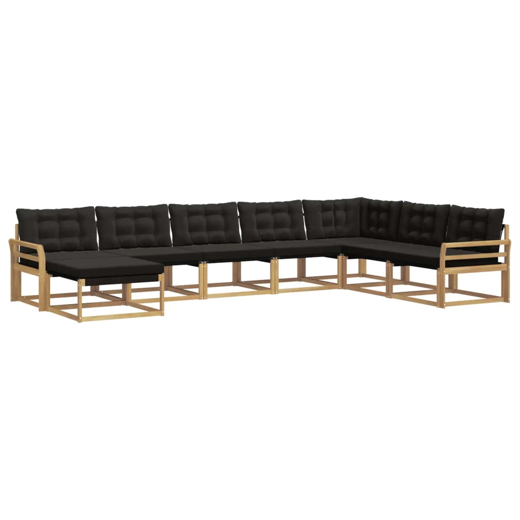 Set di divani da esterno con cuscino 8 pcs Bianco e Nero 3388974