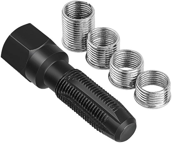 Set di Riparazione per 5 Tipi di Fili - Fili M14 x 1,25 - Riguadagnare la Fiducia - Set di Fili a Cilindro - Incluso 14 mm Estensore di Fili - Realizzato in Acciaio Cromo-Vanadio - Set di Fili a Cilindro