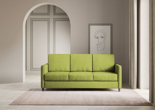 Divano 3 Posti 198x85x85 cm Karay in Tessuto Verde