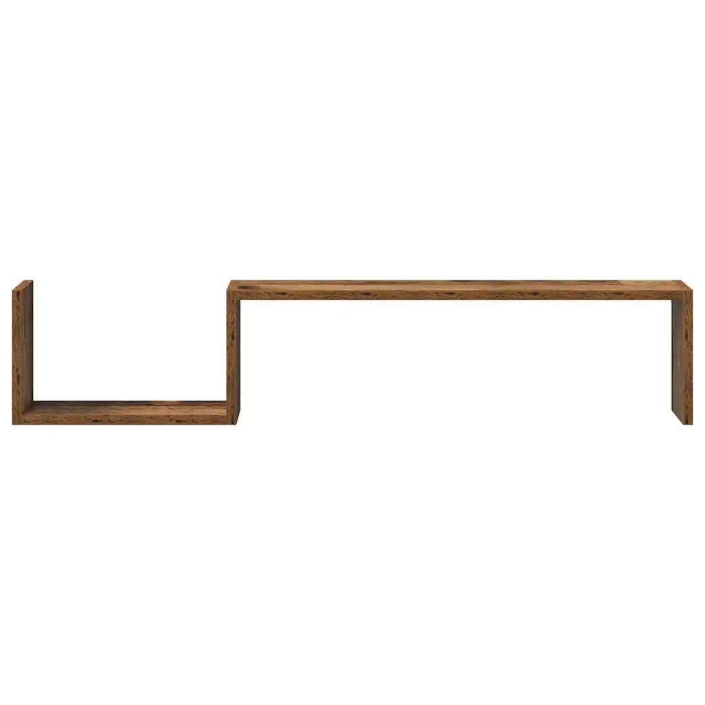 Scaffali da Parete 2 pz Legno Antico 100x15x20 cm Multistrato 856612