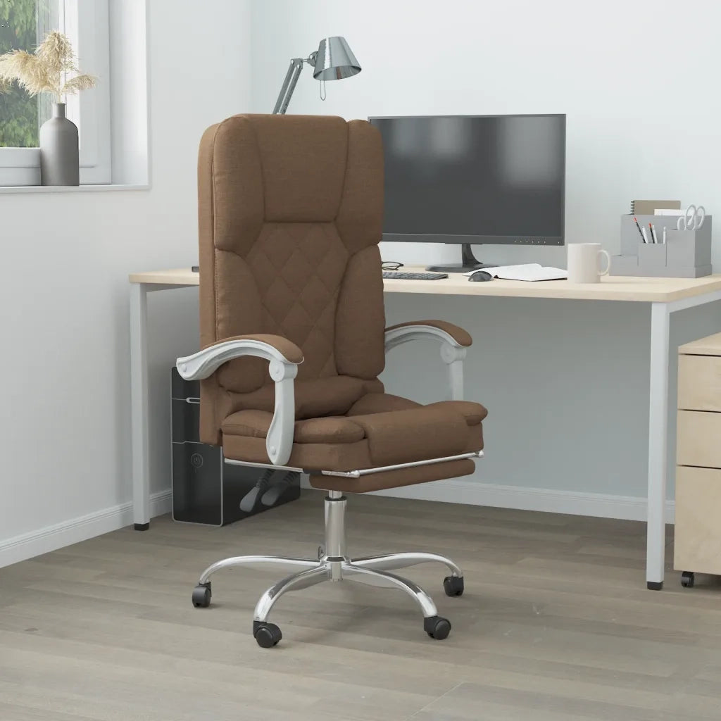 Sedia da Ufficio Massaggio Reclinabile Marrone in Tessuto cod mxl 35265