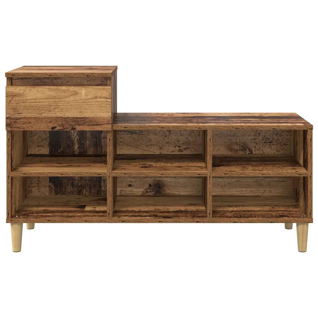 Mobile per scarpe con cassetto-Scarpiera Legno vecchio 102 x 36 x 60 cm 458322