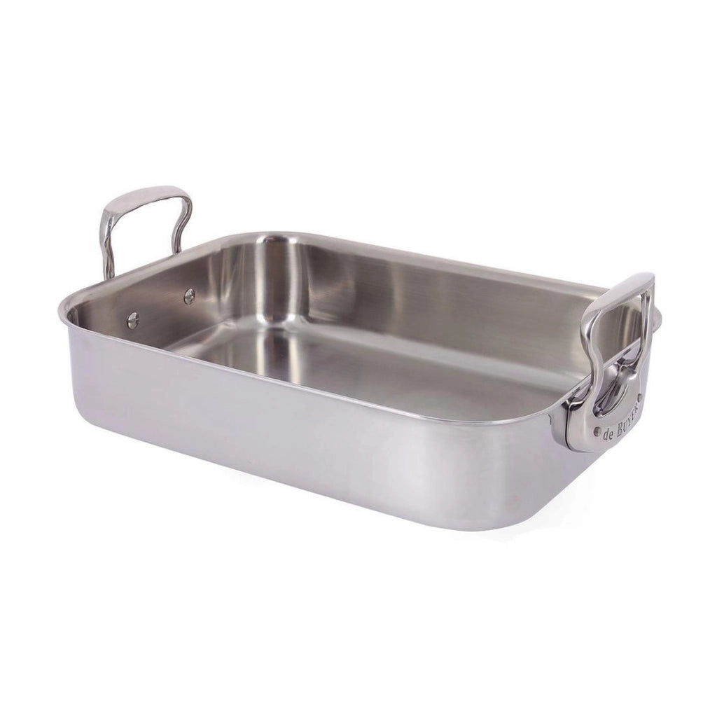 De Buyer 3727.35 AFFINITY Casseruola per Arrosto in Acciaio Inox 5 strati Induzione Forno fino a 260°C Lavabile in Lavastoviglie colore Acciaio inox