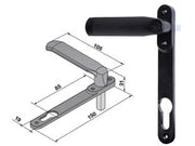 MANIGLIA CON PLACCA PER SERRAMENTI SERIE 086 PER CILINDRO SAGOMATO- - (086.00.04.0) - 1 pezzi WELKA